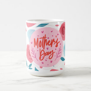 Caneca De Café Dia das Mães Floral Rosa