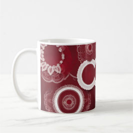 Caneca De Café Dia das Mães Floral Vermelho Escuro Vintage Arte d