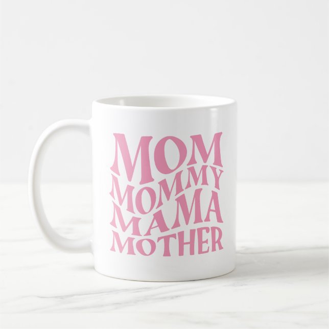 Caneca De Café Dia das Mães Rosa com Nome e Ano (Esquerda)