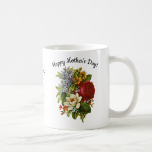 Caneca De Café Dia das MãesBelo Buquê de Verão com Rosa vermel