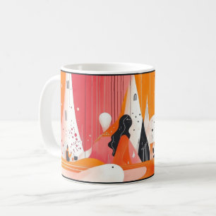 Caneca De Café Dia das Mulheres, combinando elementos de minimali