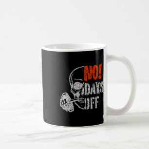 Caneca De Café Dia de Academia Skull Levantamento de Peso Motivaç