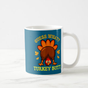 Caneca De Café Dia de Ação de Graças adivinhe o que traseiro de p