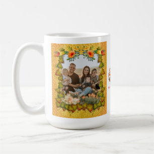 Caneca De Café Dia de Ação de Graças Outono Folha de Bordo e Gira