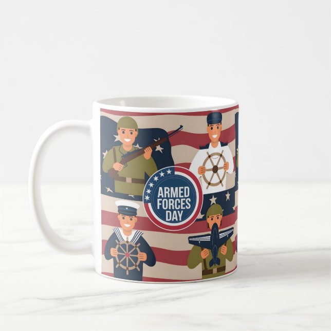 Caneca De Café Dia de Apreciação das Forças Armadas (Esquerda)