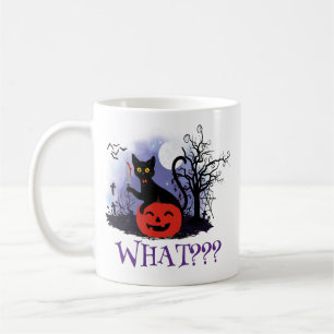 Caneca De Café Dia de as Bruxas engraçado Assustado Gato Negro O