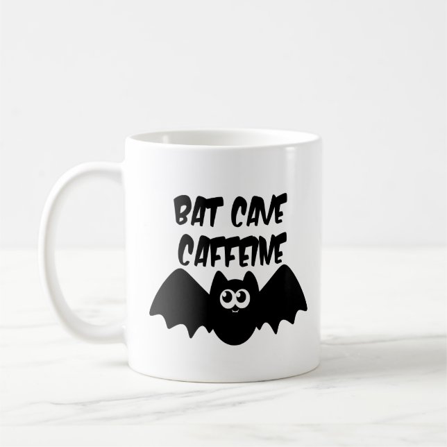 Caneca De Café Dia de as Bruxas engraçado Bat Cave Caffeine (Esquerda)
