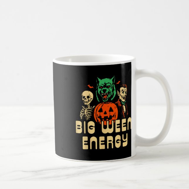 Caneca De Café Dia de as Bruxas engraçado Big Ween Energy Uni (Direita)