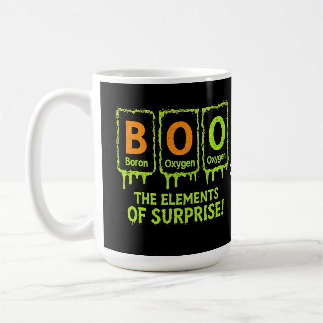 Caneca De Café Dia de as Bruxas engraçado Boo Elements Science Su (Esquerda)
