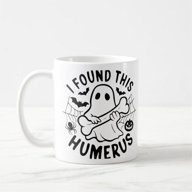 Caneca De Café Dia de as Bruxas engraçado Ghost Mug - "Encontrei  (Esquerda)