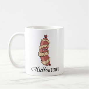 Caneca De Café Dia de as Bruxas engraçado Hotdog Hallowiener Pun