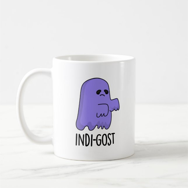 Caneca De Café Dia de as Bruxas engraçado Indi-gost Indigo Ghost  (Esquerda)