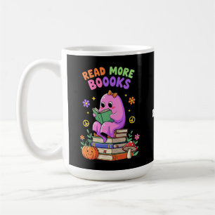 Caneca De Café Dia de as Bruxas engraçado "Leia mais livros" para