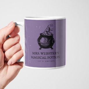 Caneca De Café Dia de as Bruxas engraçado mágico púrpura