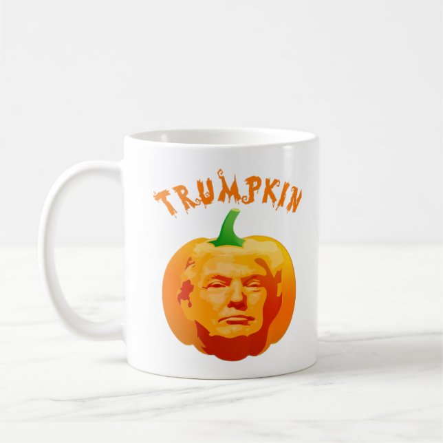 Caneca De Café Dia de as Bruxas engraçado Trumpkin Figurino - Est (Esquerda)