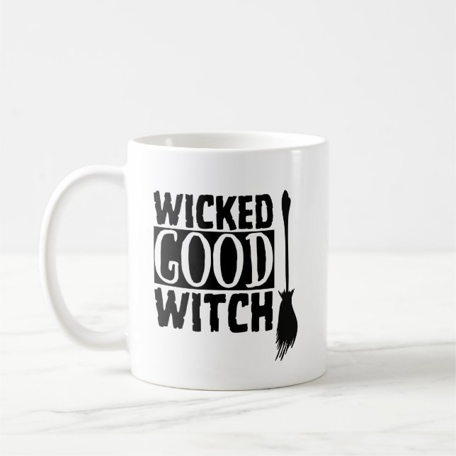 Caneca De Café Dia de as Bruxas engraçado Wicked Good Witch (Esquerda)