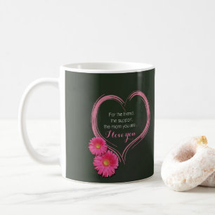 Caneca De Café Dia de as mães de Flores de Coração Rosa - Mug