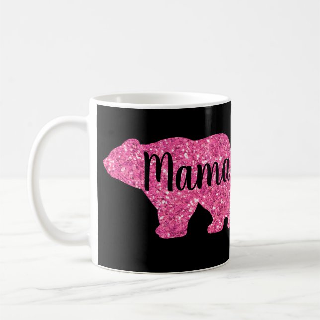 Caneca De Café dia de as mães design da mamãe bonito preto (Esquerda)