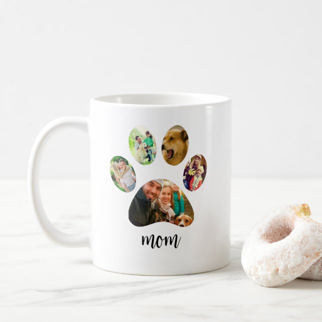 Caneca De Café Dia de as mães Dog Mãe | Colagem de Fotografias de (Com Donut)