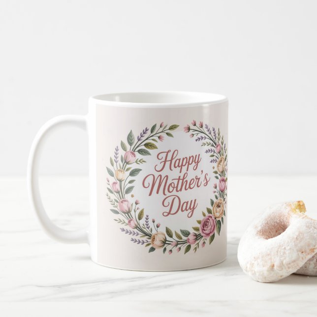 Caneca De Café Dia de as mães Feliz (Com Donut)