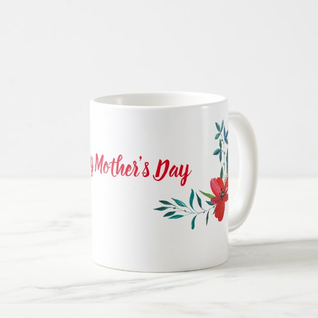 Caneca De Café Dia de as mães Feliz (Frente Esquerda)