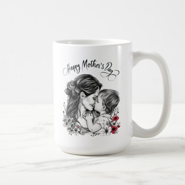 Caneca De Café Dia de as mães Feliz (Direita)