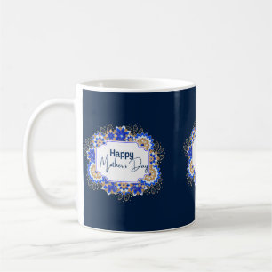 Caneca De Café Dia de as mães Feliz - A Melhor Mãe Azul do Mundo
