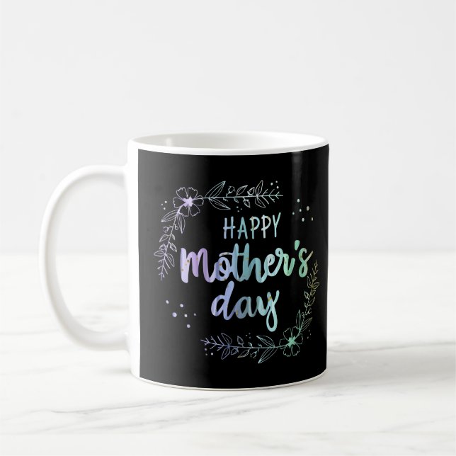 Caneca De Café Dia de as mães Feliz Cotovelos Florais (Esquerda)