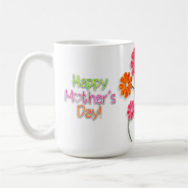 Caneca De Café Dia de as mães - Flores Brilhantes Brilhantes
