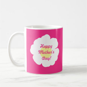 Caneca De Café Dia de as mães moderno bonito, rosa e margarida br