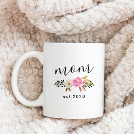 Caneca De Café Dia de as mães Personalizado Floral Moderno
