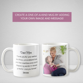 Caneca De Café Dia de as mães Personalizado Foto e Texto Chá