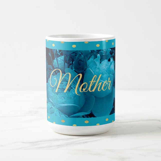 Caneca De Café Dia de as mães Rosa azul (Centro)