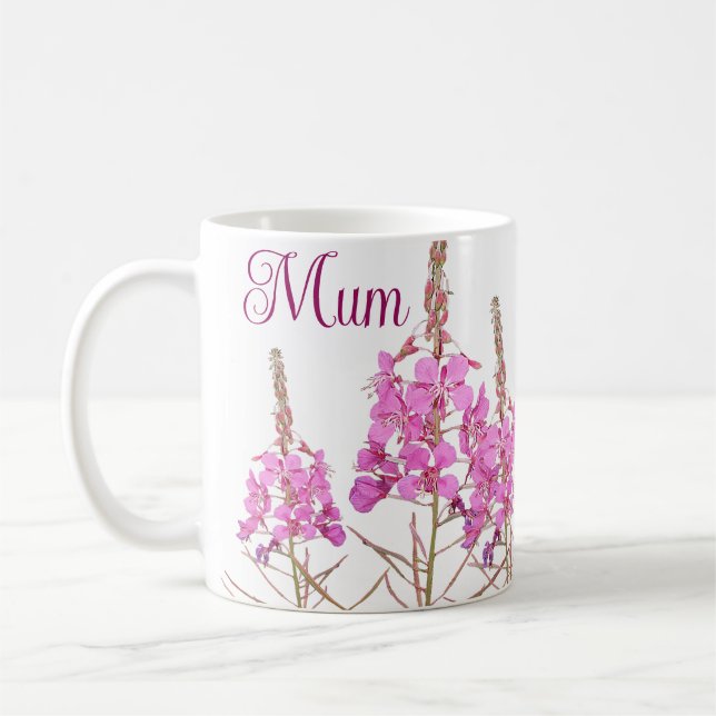 Caneca De Café Dia de as mães rosa-rosa-bolinho para mãe (Esquerda)