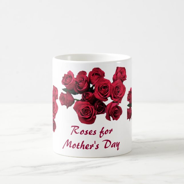 Caneca De Café Dia de as mães Rosa vermelha (Centro)