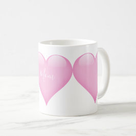 Caneca De Café Dia de as mães Simples de Coração Rosa Pessoal