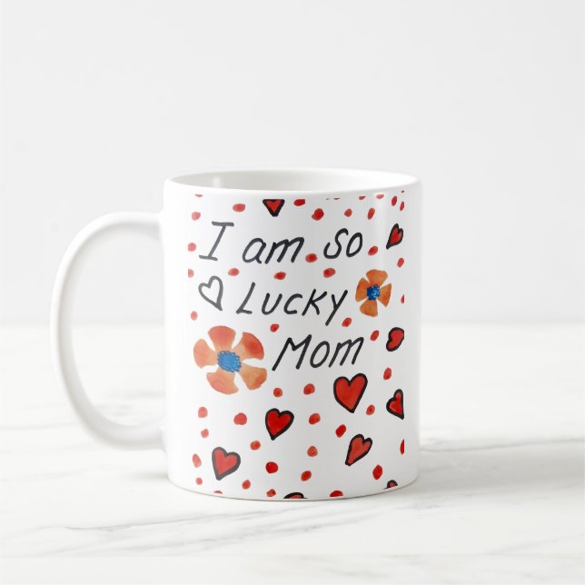 Caneca De Café dia de as mães simples e feliz personalizado manus (Esquerda)