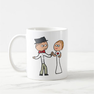 Caneca De Café Dia de Casamento de Noiva e de Noite