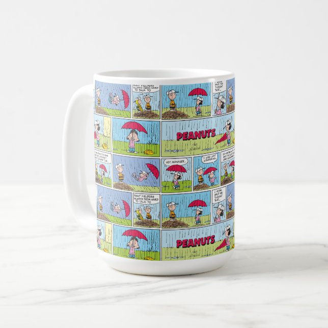 Caneca De Café Dia De Chuva No Jogo Do Beisebol (Frente Esquerda)