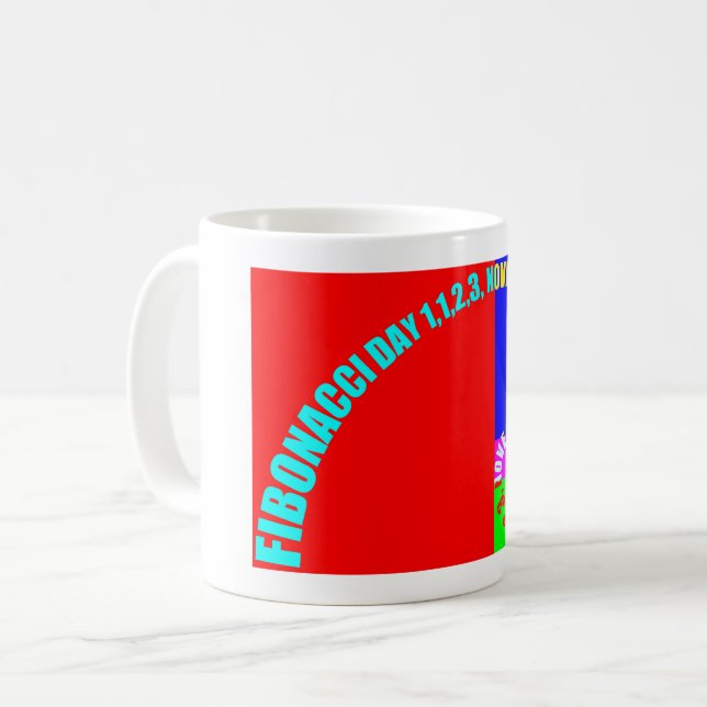 Caneca De Café Dia de Fibonacci, 1,1,2,3, o 23 de novembro (Frente Esquerda)