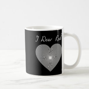Caneca De Café Dia de Fita do Coração do Traje do Dia Vermelho Do