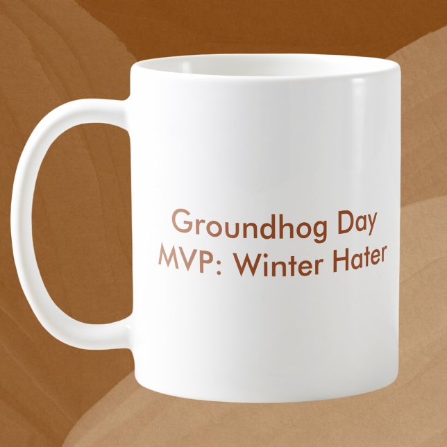 Caneca De Café Dia de Groundhog de Título Personalizado (Criador carregado)