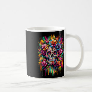 Caneca De Café Dia De Los Muertos Do Hallowe Do Crânio Do Açúcar