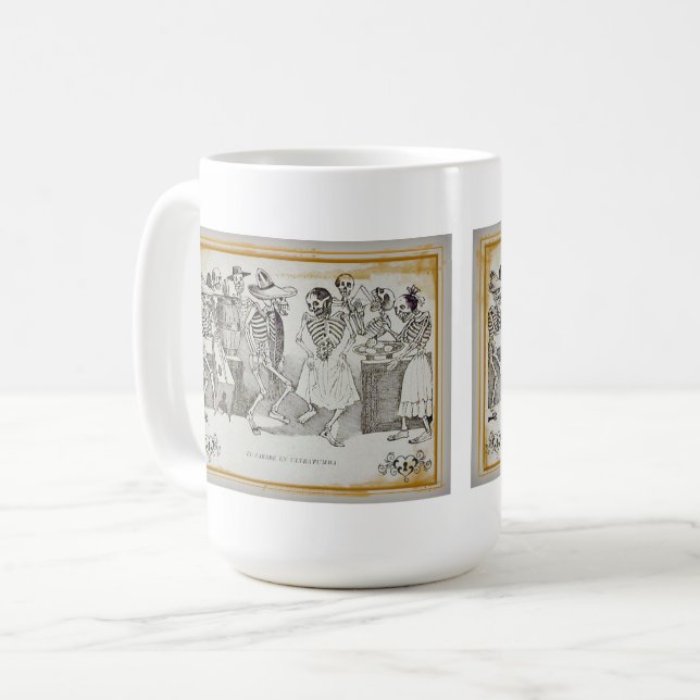Caneca De Café Dia De Los Muertos Mug (Frente Esquerda)