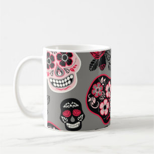 Caneca De Café Dia de los Muertos: Padrão Vintage