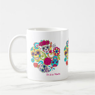 Caneca De Café Dia de Los Muertos Skulls