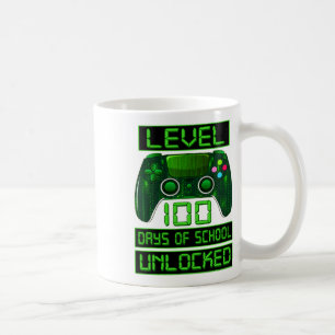 Caneca De Café Dia De Meninos Escolares Nível 100 Dias De Desbloq