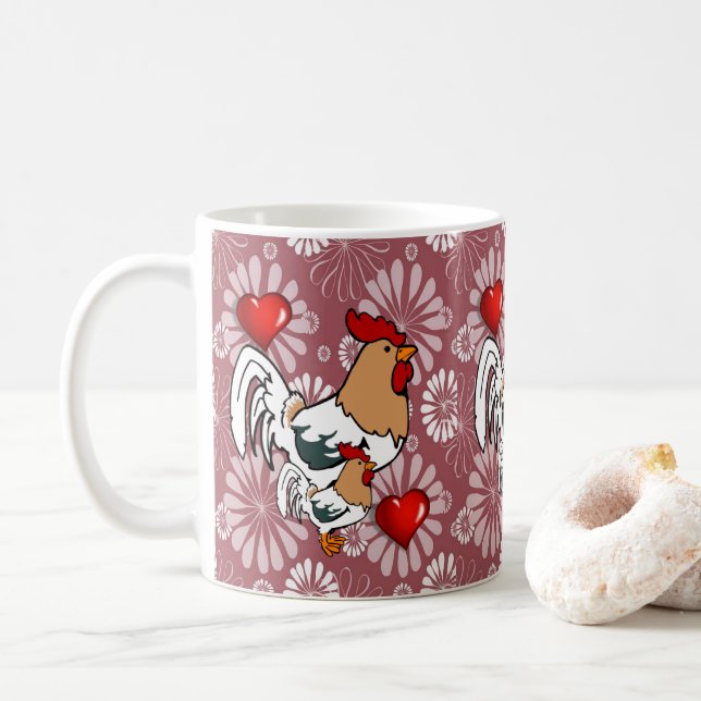 Caneca De Café Dia de os namorados (Com Donut)
