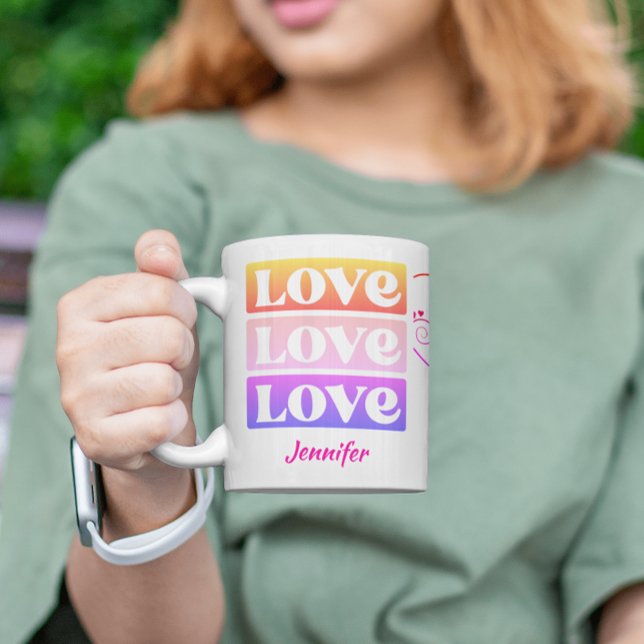 Caneca De Café Dia de os namorados de Amor Bastante Personalizado (Criador carregado)