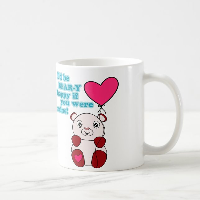 Caneca De Café Dia de os namorados de amor de urso (Direita)
